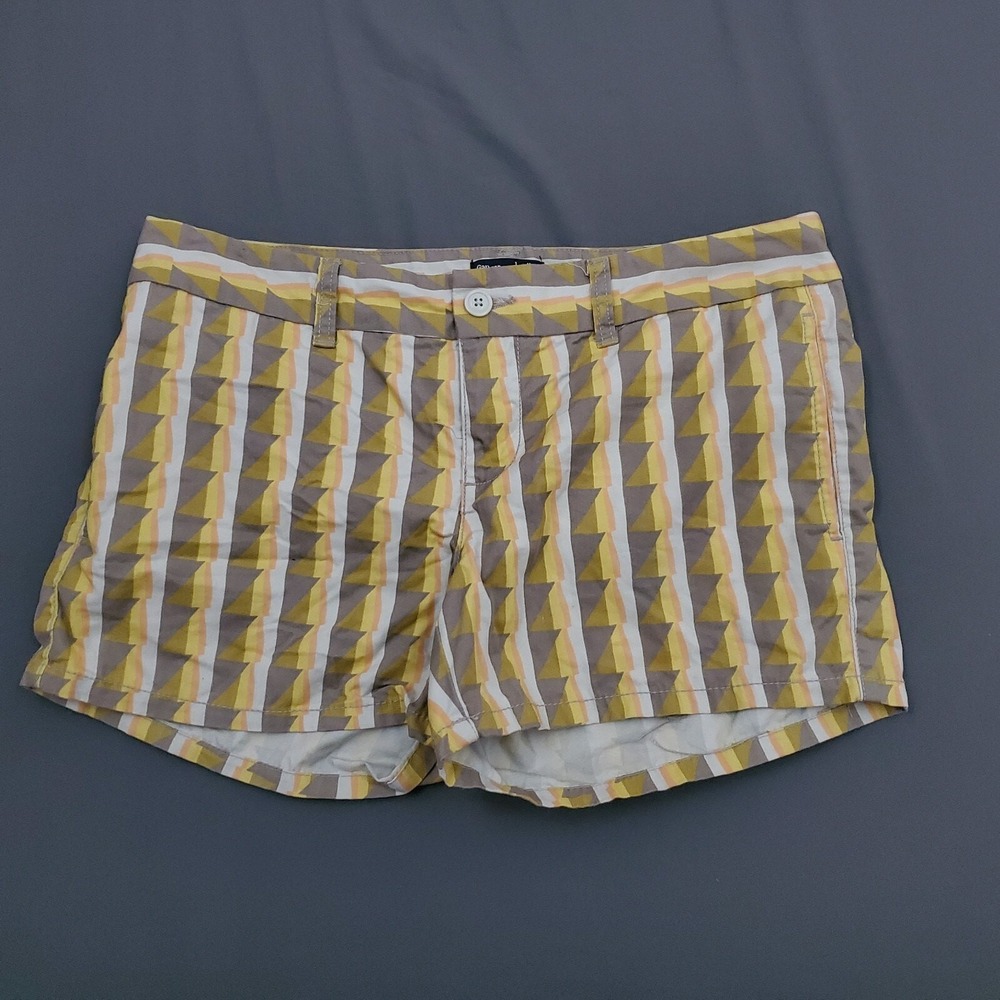 Gap‎ Hadley Geometric Print Chino Shorts Womens 8 Yellow Orange Cotton Summer